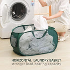 Pop Up Laundry Hamper, Collapsible Horizontal Baskets - Image 2