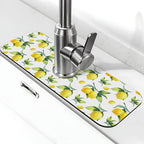 Yellow Lemon Green Leaves Kitchen Sink Splash Guard Faucet Mat Super Absorbent by Unknown