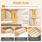 Lifewit 2.4" High 8 Pack Bamboo Drawer Dividers 33-42cm/13-16.5" Adjustable - Image 5