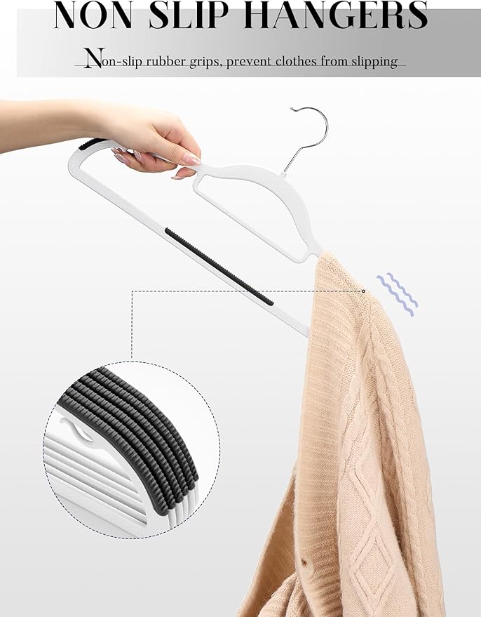 HOUSE DAY Plastic Hangers 100 Pack, Heavy Duty Hanger - Image 4