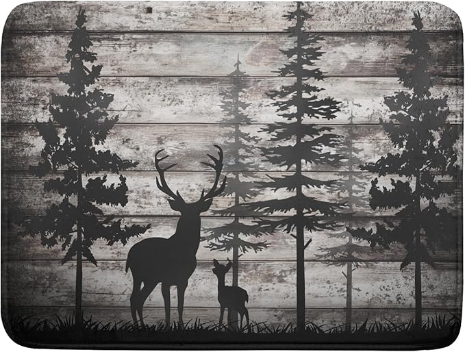 Forest Deer Dish Drying Mat Wildlife Animal Decorative Microfiber Dishes Pad by Giwawa