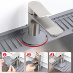 Small Sink Faucet Splash Handle Drip Guard Mat Silicone Pad Protectors Behind - Image 8