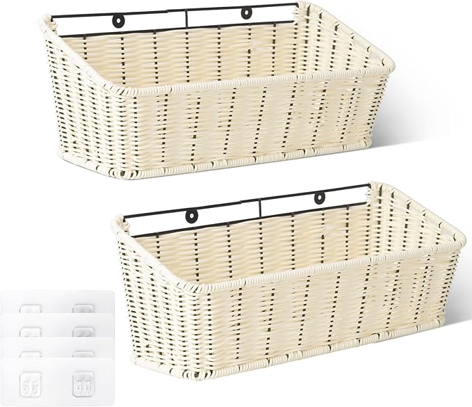 GRANNY SAYS Wicker Hanging Basket, 2 Pack Storage Baskets by GRANNYSAYS