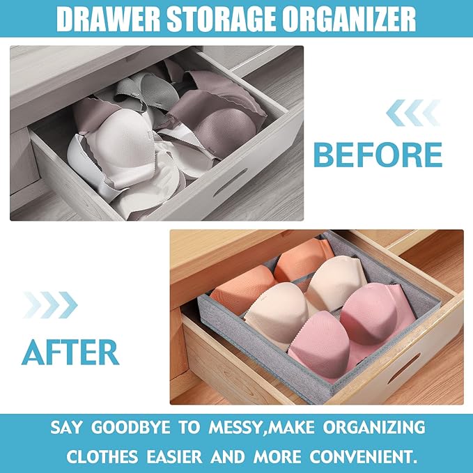 Dresser Drawer under Cabinet Clothes Organizer 3 Cell Foldable Storage Cubes - Image 4