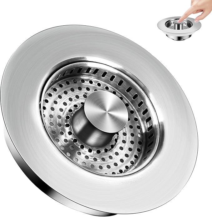 3 in 1 Kitchen Sink Drain Strainer ，304 Stainless Steel Kitchen Sink Stopper by Buowinixi