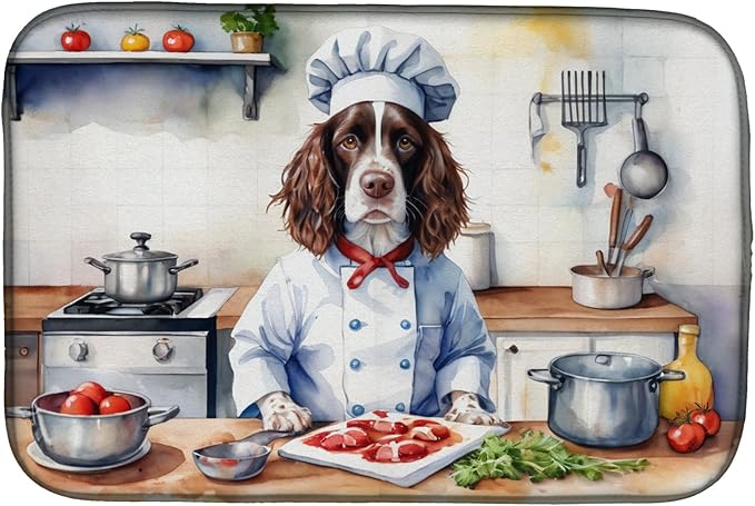 Caroline's Treasures DAC6247DDM English Springer Spaniel The Chef Dish Drying by CarolinesTreasures