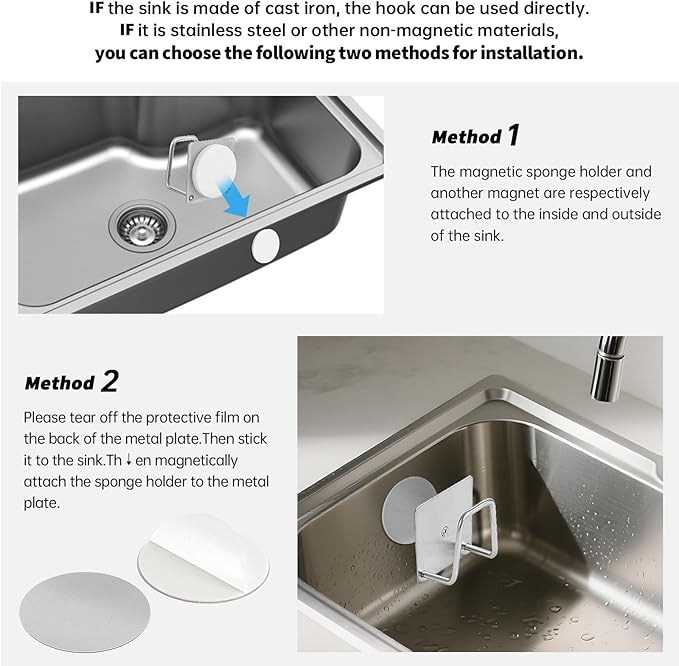 Magnetic Sponge Holder for Kitchen Sink, Kitchen Accessories, Dish Sponge - Image 4