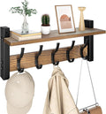 Coat Rack Wall Mount with Shelf, 17.1 Inch Coat Hanger, Entryway Wall Key Holder by Optish
