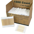 1000 Count Bamboo Cotton Swabs – Sturdy Wooden Sticks by MeanHoo