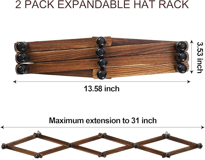 WGFKVAS 2 Pack Accordion Hat Rack - Image 8