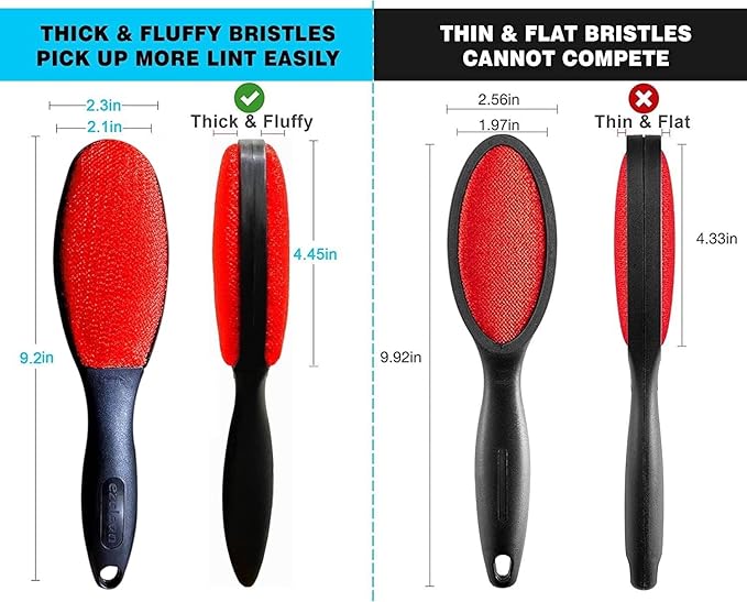 4Pack Red Color Lint Brush for Clothes Furniture Couch, Lint Brush Pet Hair - Image 3