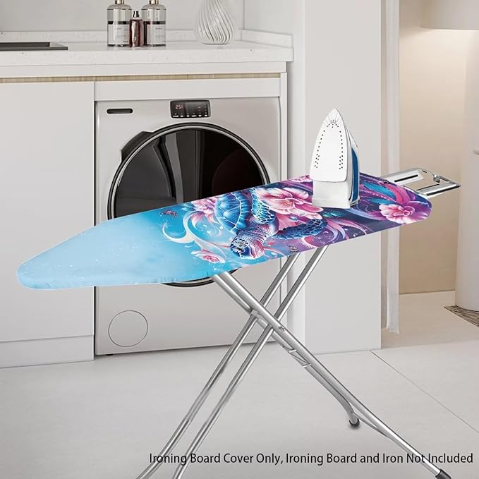 Sprowallow Turtle Flowers Ironing Board Covers Heavy-Duty Elastic Edge Iron - Image 2