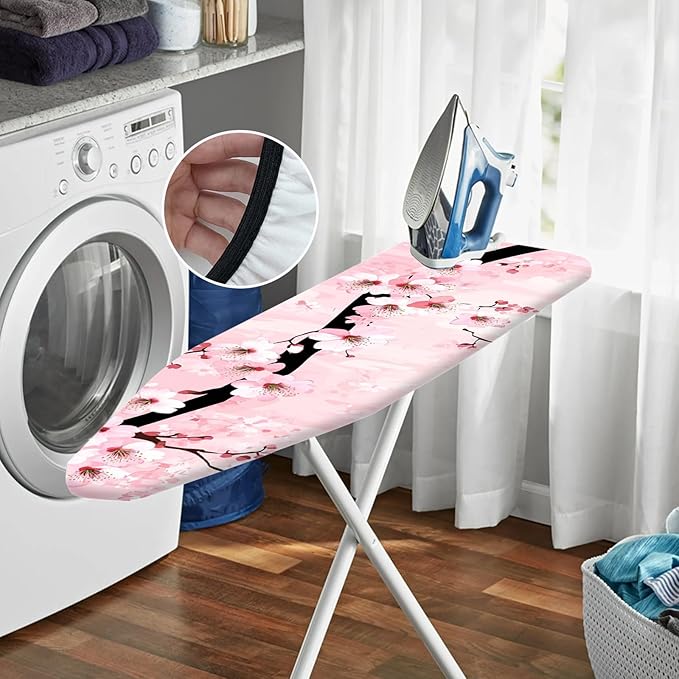 Nuxovilar Pink Cherry Blossom Ironing Board Cover, 15 * 54inch, Fit Most - Image 6