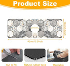2 Pack Hexagon Marble Sink Splash Guard Faucet Mat Gold Glitter Lines Marble - Image 2