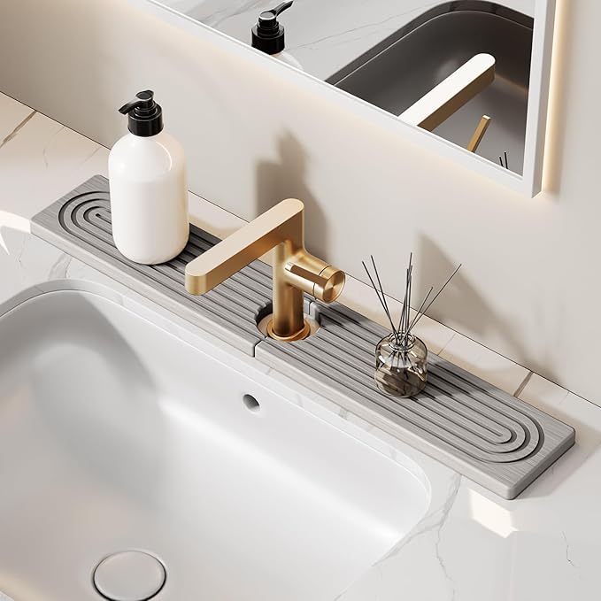 23.6 Inch Stone Faucet Mat for Kitchen Sink Splash Guard by Unknown