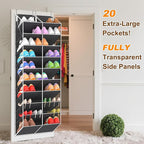 20-30 Pairs Over the Door Shoe Organizer, 10-Tier Door Shoes Rack, Handing - Image 3