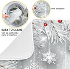 ALAZA Silver Christmas Tree Snowflake Dish Drying Mat - Image 2