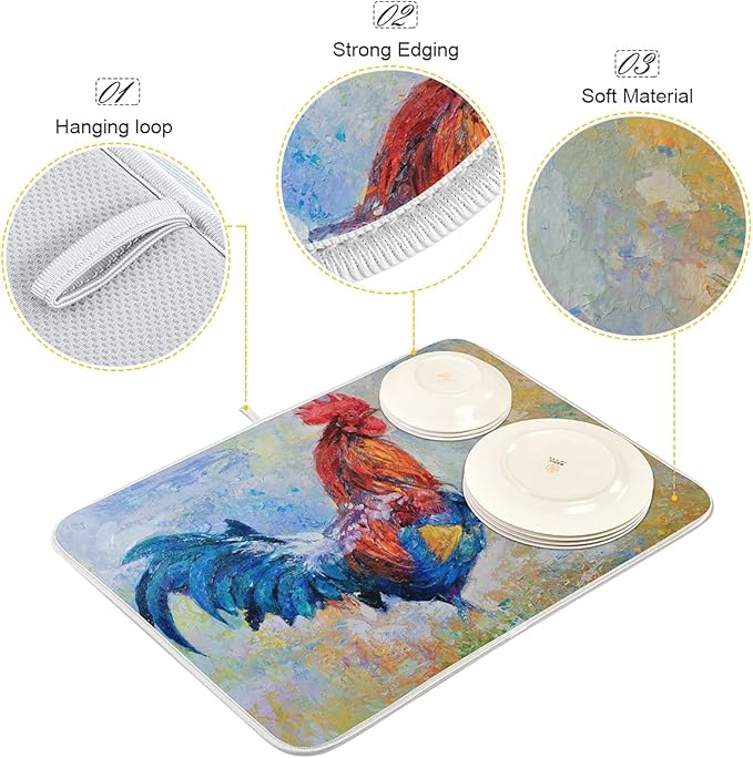 Absorbent Dish Drying Mat for Kitchen Counter - Image 4