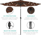 Best Choice Products 10ft Solar Polyester LED Lighted Patio Umbrella w/Tilt Adjustment and UV-Resistant Fabric - Image 5