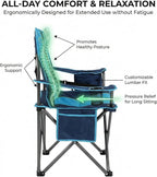 FAIR WIND 2 Pack Heavy Duty Camping Chair, Oversized Padded Folding Chair for Big and Tall (450lbs), Extra Wide Seat with Integrated Cooler & Storage Pocket, Adjustable Lumbar Support for Outdoor - Image 4