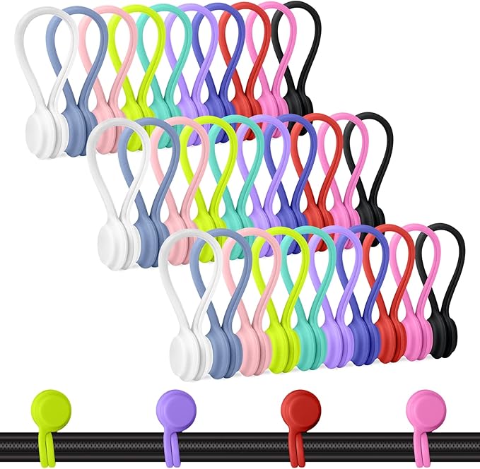 Motiloo Reusable Magnetic Cable Ties, Silicone Magnet Twist Tie by Motiloo