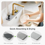 15.8" x 4" Stone Faucet Mat for Kitchen Sink, Quick Drying Diatomite Sink Tray - Image 4