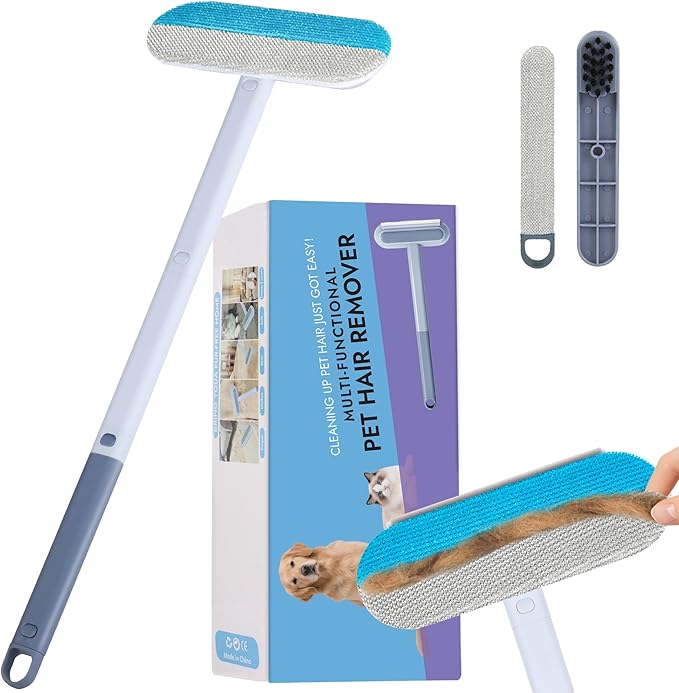 Pet Hair Remover for Furniture – 23.2Inch Reusable Dog & Cat Hair Removal Brush by QOIUSO