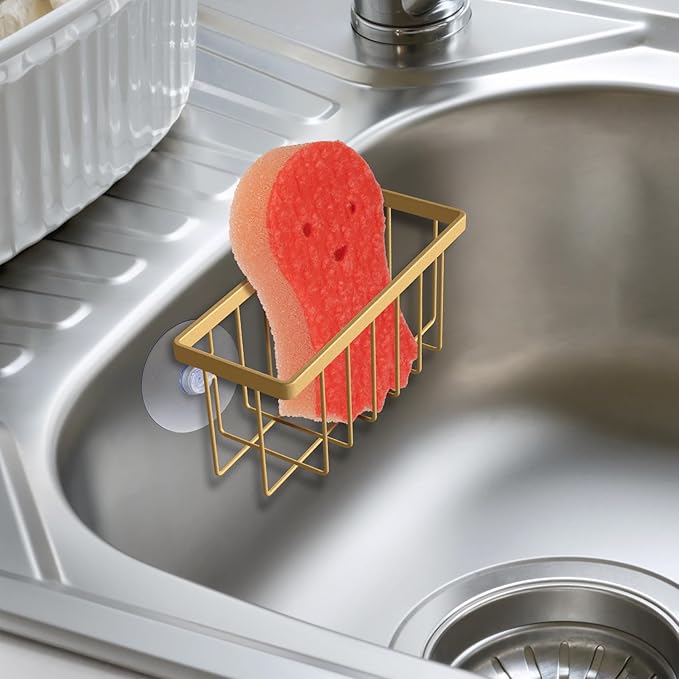Gold Sponge Holder for Kitchen Sink, Kitchen Sink Sponge Holder, Sink Organizer - Image 4