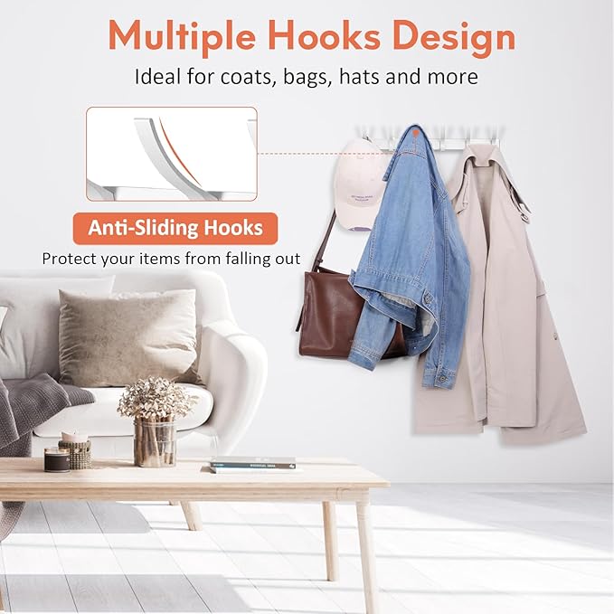 Coat Rack Wall Mount, Coat Hook Wall Mount, Wall Hooks - Image 2