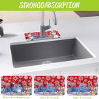 Chrismas Sink Splash Guard Faucet Mat Christmas Absorbent Fast Drying Mat Sink - Image 5