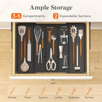 Lifewit Utensil Organizer for Kitchen Drawers, Expandable Cooking Utensil Tray - Image 3