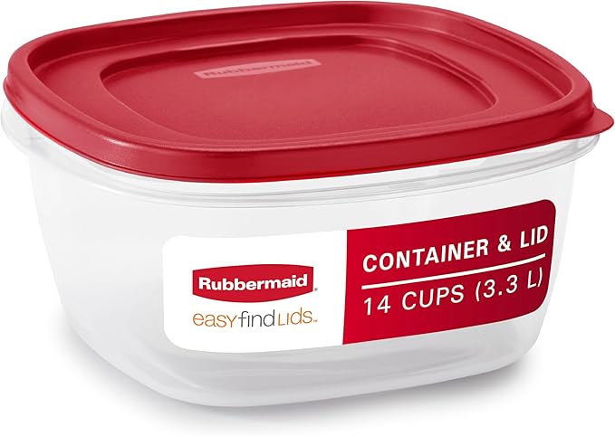 Rubbermaid Easy Find Lids Food Storage Container, 14 Cup, Racer Red by Rubbermaid