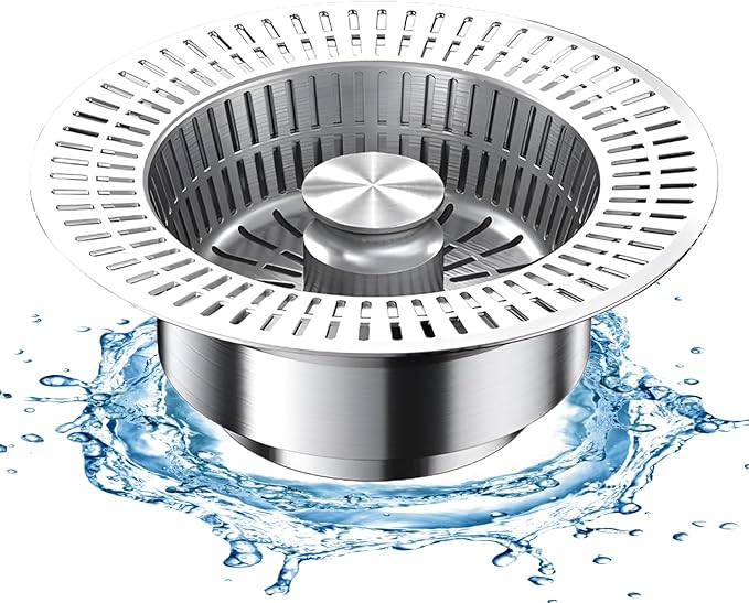3 in 1 Kitchen Sink Drain Strainer, Universal Stainless Steel Kitchen Sink by HOME
