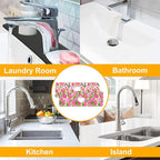 2 Pack Watercolor Tulips Sink Faucet Absorbing Mat Pink Tulips Super Absorbent - Image 7
