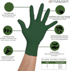 FRAMAR Biodegradable Green Gloves Latex Free Large – Disposable Nitrile Gloves - Image 2