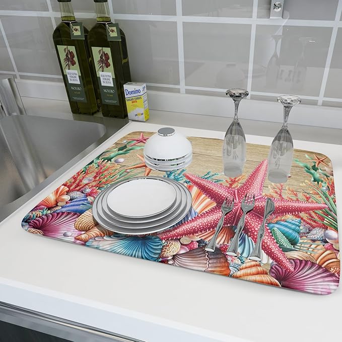 Summer Beach Dish Drying Mat - Image 6