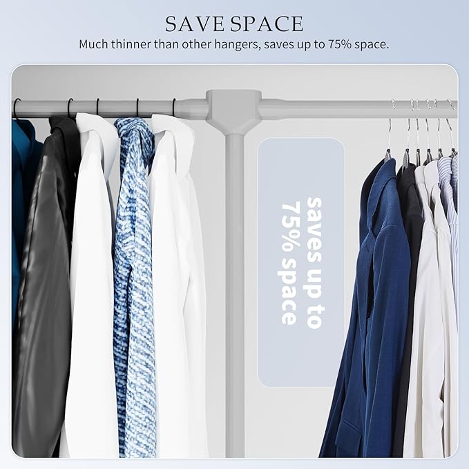 Plastic Coat Hangers 50-Pack, Space Saving Closet Hangers - Image 6
