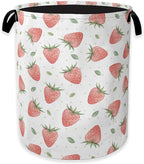 Watercolor Pink Strawberry Laundry Hamper, Waterproof Oxford Cloth Laundry Room by Unknown