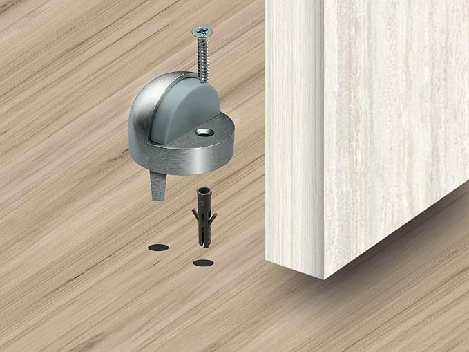 QCAA High Dome Floor Door Stop, 1-11/16" x 1-3/16", Zinc Die Cast, Satin Nickel - Image 4