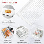 MERRYBOX Roll Up Dish Drying Rack, Silicone Wrapped Over The Sink Dish Rack - Image 3