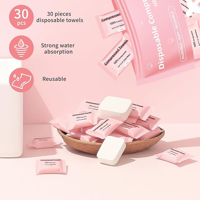 Disposable Compressed Face Towels, Ultra Soft Large Size Compressed Towel - Image 6
