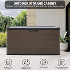 TARKARI Premium Pro Edition 100 Gallon Lockable Resin Deck Box, Waterproof & UV-Resistant Outdoor Storage Box for Outdoor Cushion Storage, Garden Tools & Pool Accessories Storage, Brown - Image 2