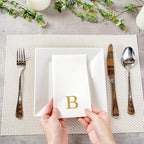Luxenap 15.8 X 7.9 Inch Linen-Feel Guest Towels, 2000 Lettered Hand Towels - Image 5