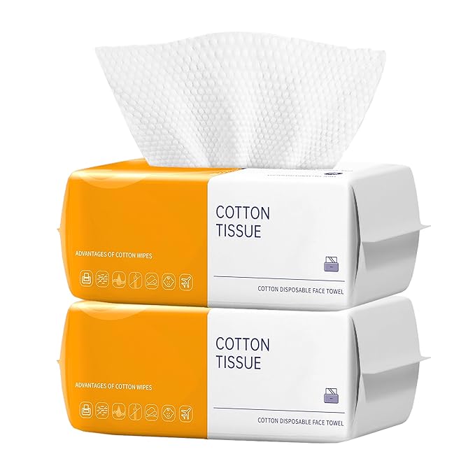 2 Pack Face Towels Disposable, Face Clean Towels, Lint- free Facial Tissue by KUKEOitemstoaddfuntoyourlife