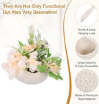 uxcell Hanging Fruit Baskets for Kitchen, Hand-Woven Wall Hanging Storage Jute - Image 3
