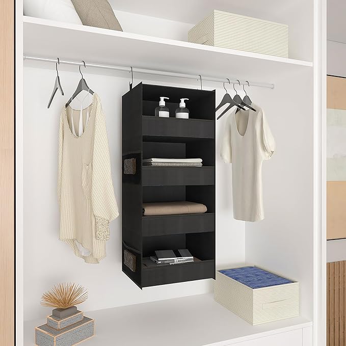 4-Shelf Hanging Closet Organizer and Storage Foldable Hanging Closet Shelves - Image 7