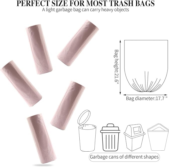 5 Rolls Small Trash Garbage Bags, 4 Gallon Strong Thin Material Disposable - Image 3
