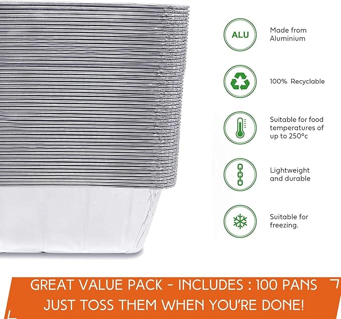 100-Pack Drip Pans Liners for Blackstone Griddle Accessories, Aluminum Foil Pan - Image 3