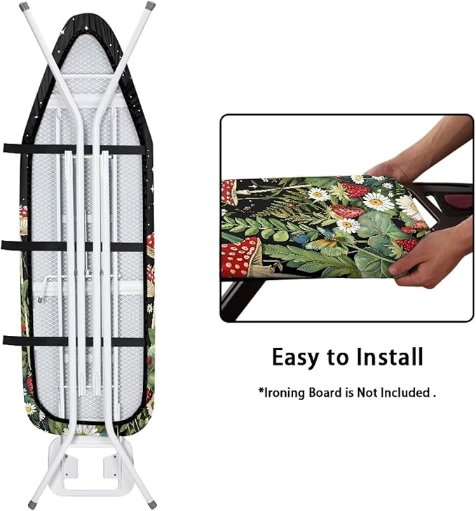 Moon Mushroom Durable Iron Board Cover Non Stick Scorch Easy-Fit Ironing Board - Image 4