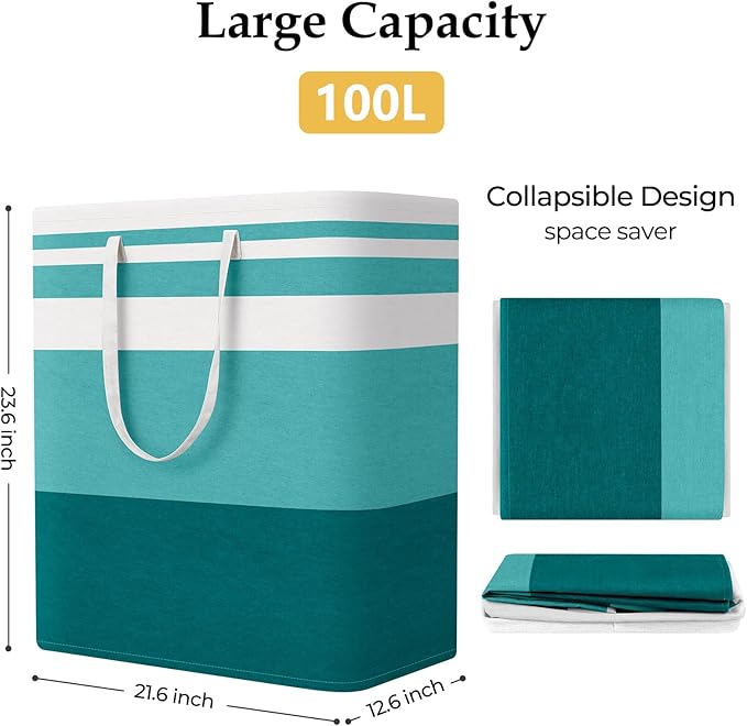 StorageRight Large Collapsible Laundry Basket Hamper - Image 2